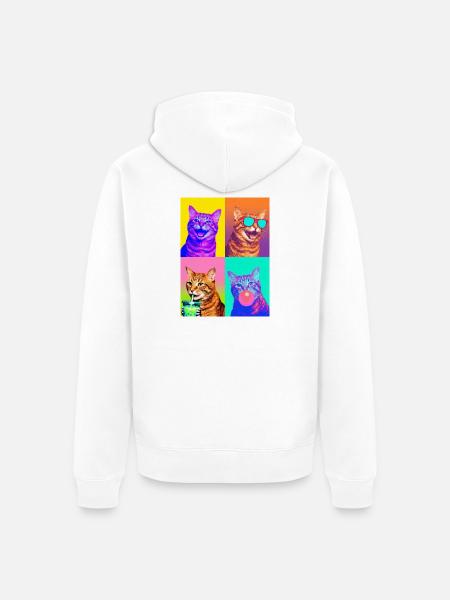 Katzen orange Tabby Katze - Unisex Premium Bio Zip Hoodie - Weiß