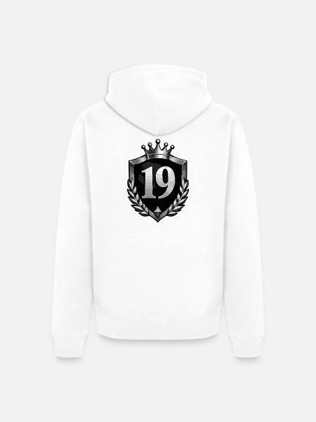wappen-zahl-19 - Unisex Premium Bio Zip Hoodie - Weiß