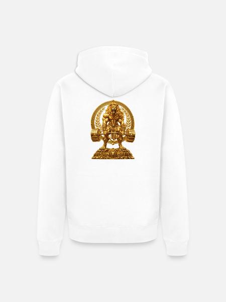 Löwe gewichte bodybuilding - Unisex Premium Bio Zip Hoodie - Weiß