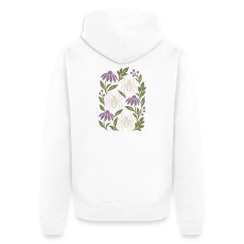 Botanische Spinnen - Unisex Premium Bio Zip Hoodie - Weiß - Hinten - Thijin (182cm)