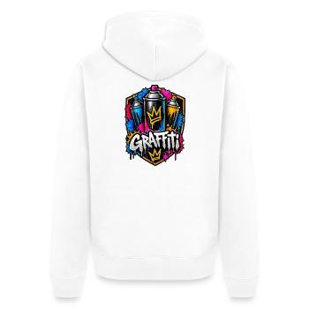 Graffiti Krone Spray Kunst - Unisex Premium Bio Zip Hoodie - Weiß - Hinten - Thijin (182cm)