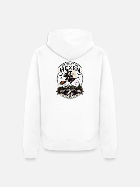 Hexen Geschenkidee Brocken Hexenbesen - Unisex Premium Bio Zip Hoodie - Weiß