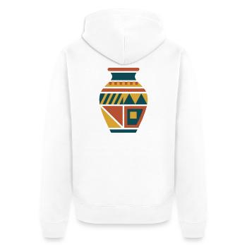 Toepfern Vase Keramik Grafik - Unisex Premium Bio Zip Hoodie - Weiß - Hinten - Thijin (182cm)
