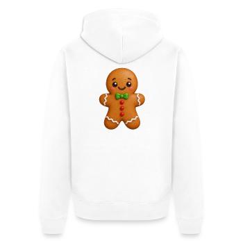 Lebkuchenmann - Unisex Premium Bio Zip Hoodie - Weiß - Hinten - Thijin (182cm)