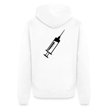 Spritze Arzt Ärztin Geschenk  - Unisex Premium Bio Zip Hoodie - Weiß - Hinten - Thijin (182cm)