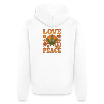 Love Peace Hippie Vibes - Unisex Premium Organic Zip Hoodie - white - Back - Thijin (182cm)