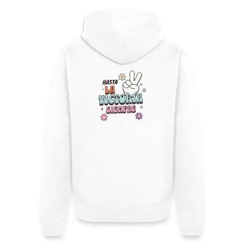 Hasta la victoria siempre - Unisex Premium Bio Zip Hoodie - Weiß - Hinten - Thijin (182cm)