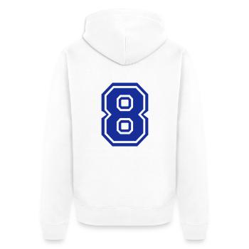 8 - Unisex Premium Organic Zip Hoodie - white - Back - Thijin (182cm)