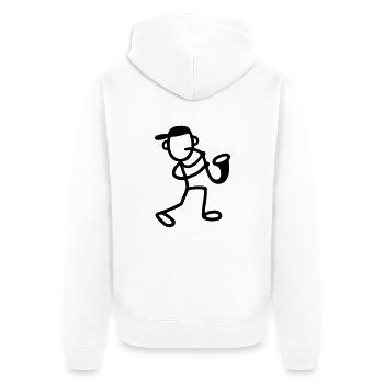 Saxophonist - Saxophon - Unisex Premium Bio Zip Hoodie - Weiß - Hinten - Thijin (182cm)