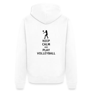 keep calm and play volleyball - Unisex Premium Organic Zip Hoodie - white - Back - Thijin (182cm)