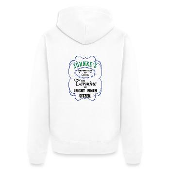 Leicht einen sitzen - Unisex Premium Bio Zip Hoodie - Weiß - Hinten - Thijin (182cm)