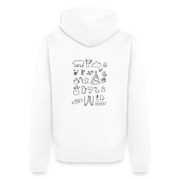Winterwonderland,Reh,Adventskerze,Geschenk,eisig - Unisex Premium Bio Zip Hoodie - Weiß - Hinten - Thijin (182cm)