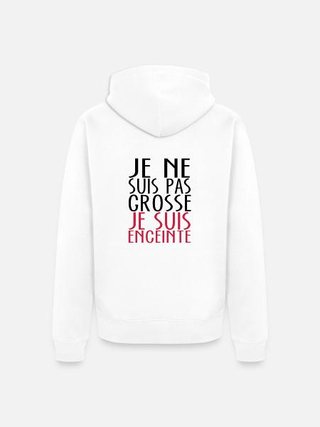 je ne suis ps grosse - Veste à capuche bio Premium Unisexe - blanc