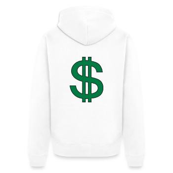 Money Money (V) - Veste à capuche bio Premium Unisexe - blanc - Dos - Thijin (182cm)