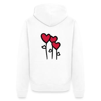 HEART flowers - Unisex Premium Organic Zip Hoodie - white - Back - Thijin (182cm)