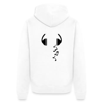 noten_kopfhoehrer - Unisex Premium Organic Zip Hoodie - white - Back - Thijin (182cm)