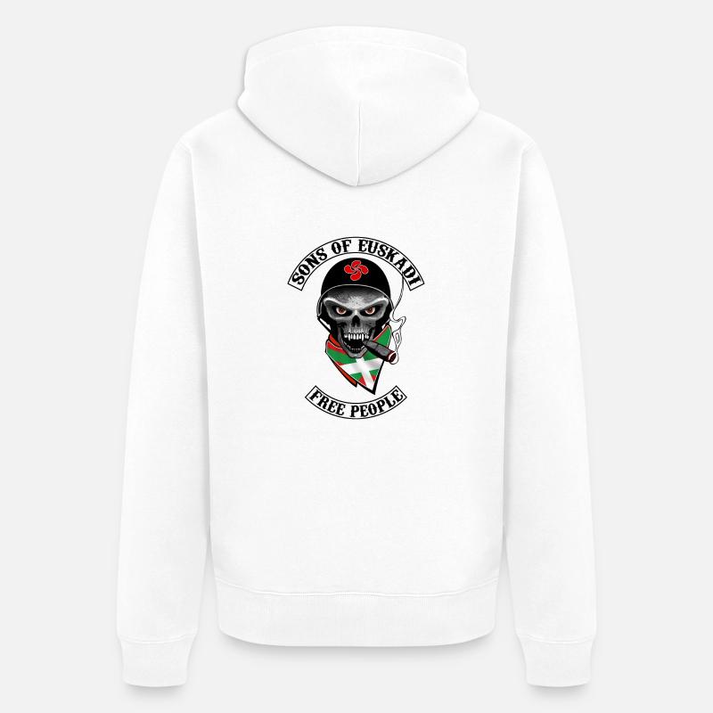 basque biker design - Veste à capuche bio Premium Unisexe - blanc