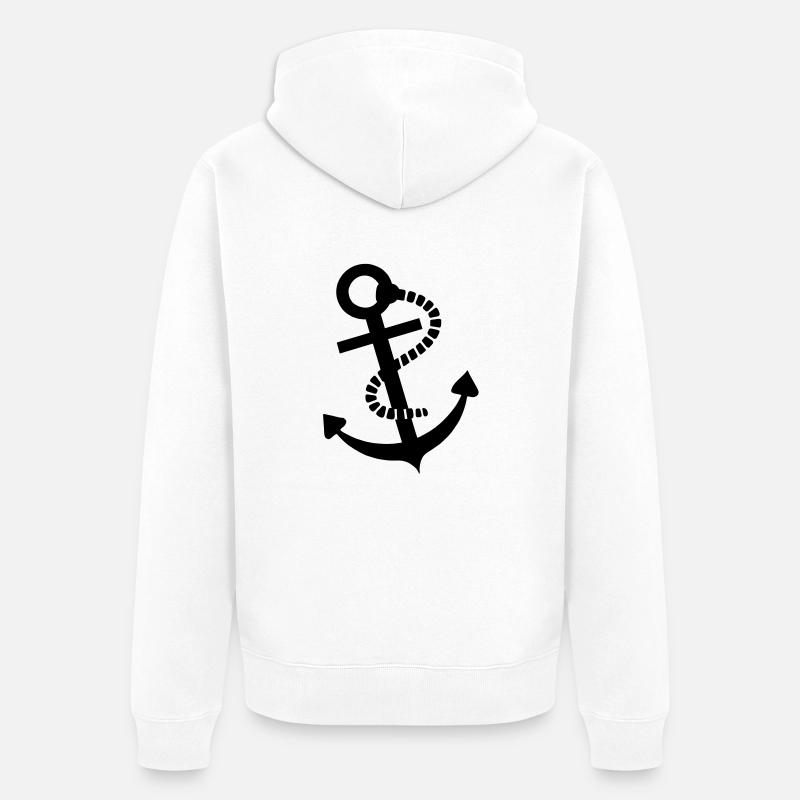 Anker - Unisex Premium Bio Zip Hoodie - Weiß