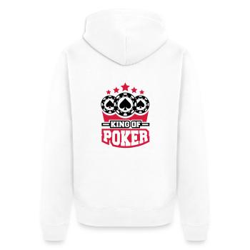 king_of_poker_c2 - Unisex Premium Bio Zip Hoodie - Weiß - Hinten - Thijin (182cm)