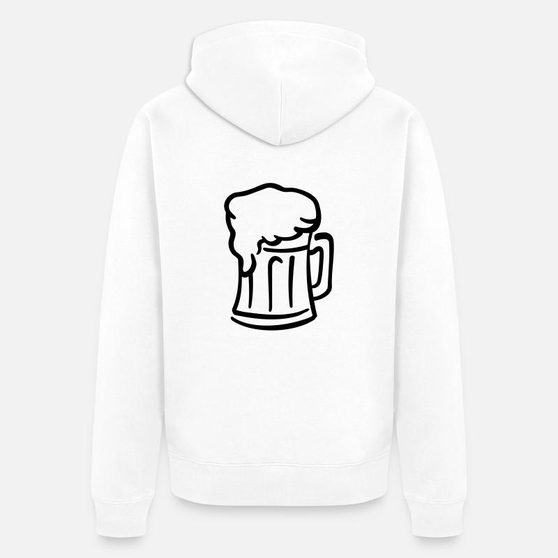 Bière - Veste à capuche bio Premium Unisexe - blanc