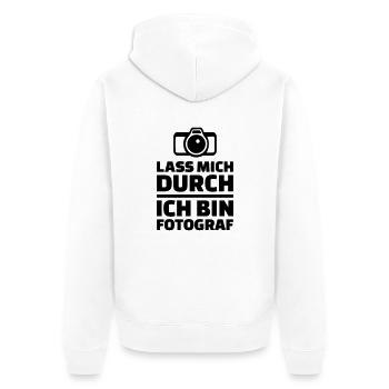 Fotograf - Unisex Premium Bio Zip Hoodie - Weiß - Hinten - Thijin (182cm)