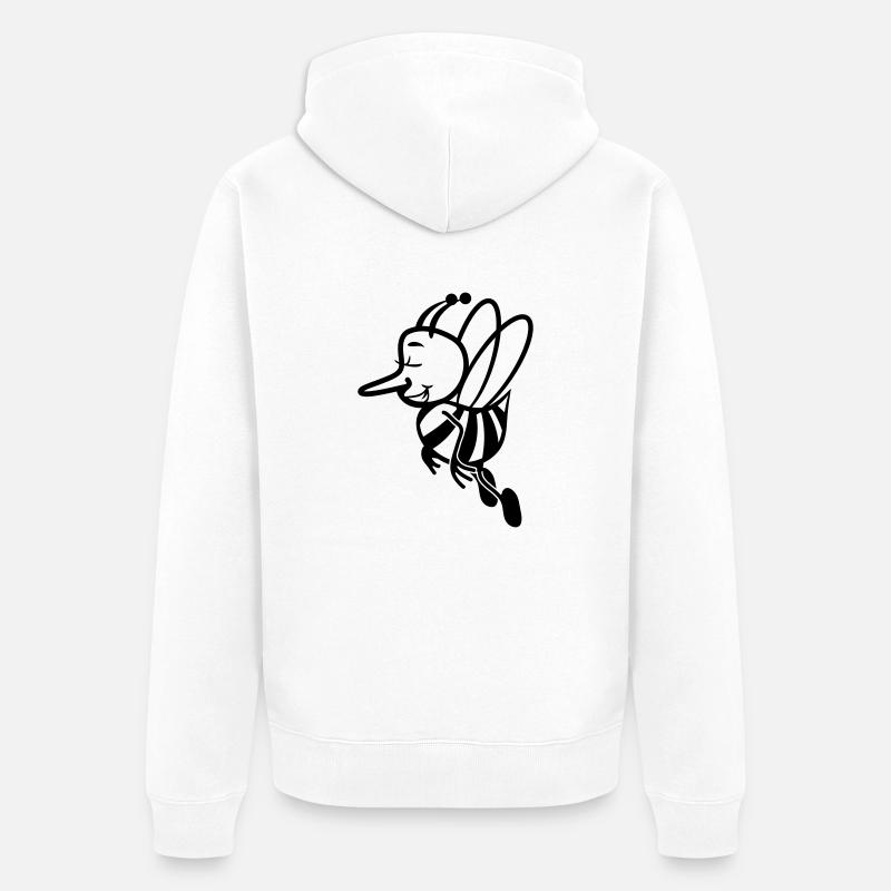 Bee mouche douce - Veste à capuche bio Premium Unisexe - blanc