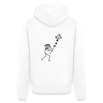 Drachen steigen lassen - Unisex Premium Bio Zip Hoodie - Weiß - Hinten - Thijin (182cm)