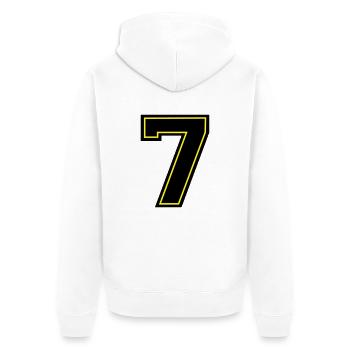7 - Unisex Premium Bio Zip Hoodie - Weiß - Hinten - Thijin (182cm)