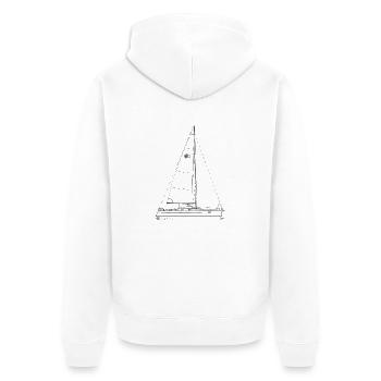 Graphique d'un voilier Bavaria 55 sur des T-shirts - Veste à capuche bio Premium Unisexe - blanc - Dos - Thijin (182cm)