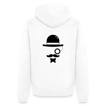 Hipster Vintage - Unisex Premium Bio Zip Hoodie - Weiß - Hinten - Thijin (182cm)