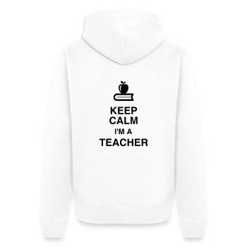 Ecole / Prof / Instit / Professeur / Maîtresse - Veste à capuche bio Premium Unisexe - blanc - Dos - Thijin (182cm)