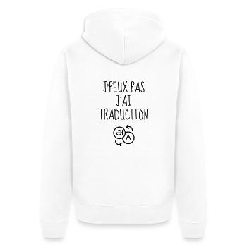 Übersetzer / Übersetzerin / Übersetzung / - Unisex Premium Bio Zip Hoodie - Weiß - Hinten - Thijin (182cm)