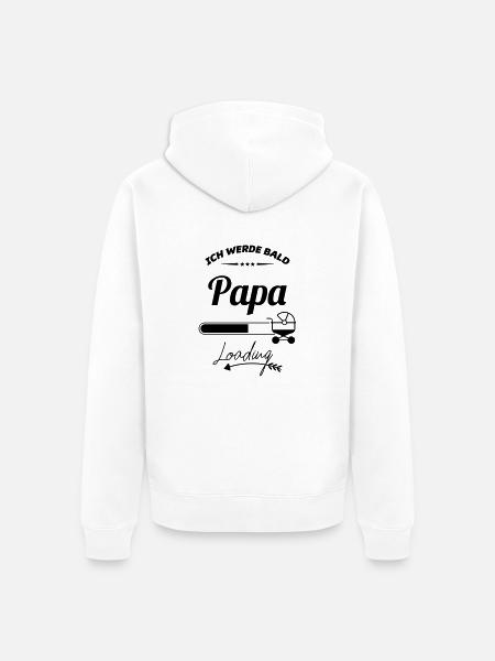ich werde bald papa - Unisex Premium Bio Zip Hoodie - Weiß