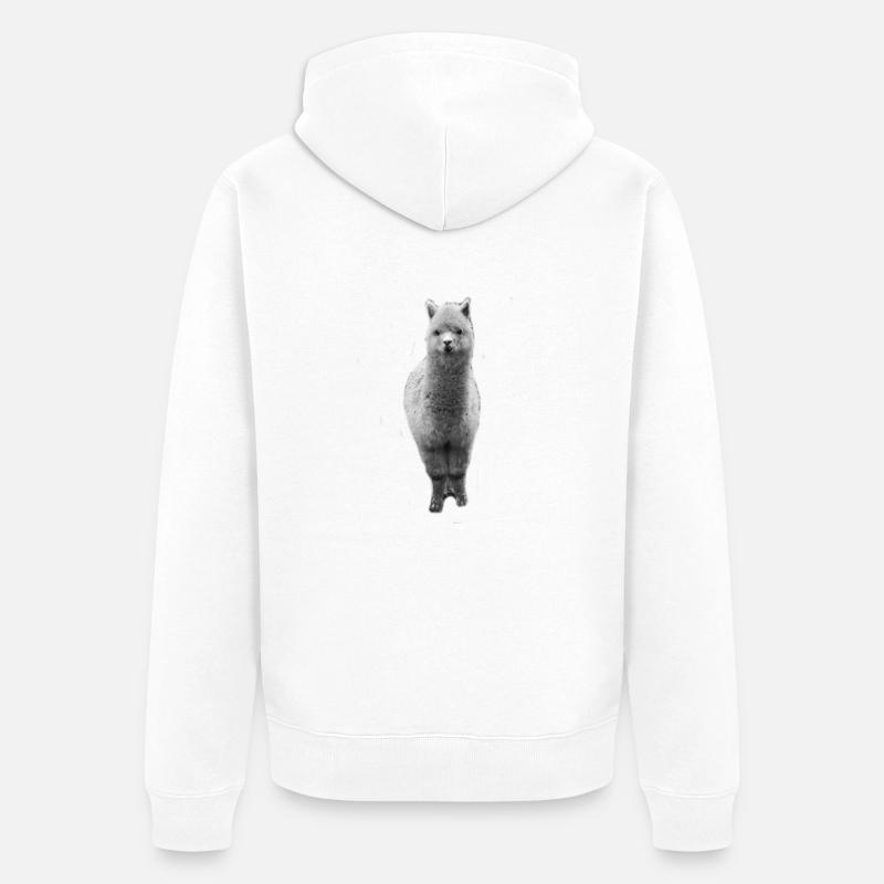 alpagas | alpakas - Veste à capuche bio Premium Unisexe - blanc
