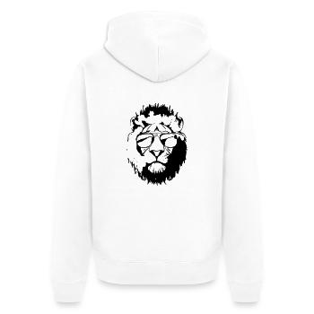 Lion avec lunettes de soleil Idée cadeau Lion - Veste à capuche bio Premium Unisexe - blanc - Dos - Thijin (182cm)