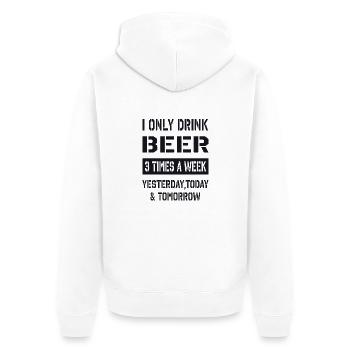 Je ne bois que de la bière - Veste à capuche bio Premium Unisexe - blanc - Dos - Thijin (182cm)