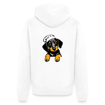 Chiens Teckel Restaurateur Chien Cuisine Teckel Chiot - Veste à capuche bio Premium Unisexe - blanc - Dos - Thijin (182cm)