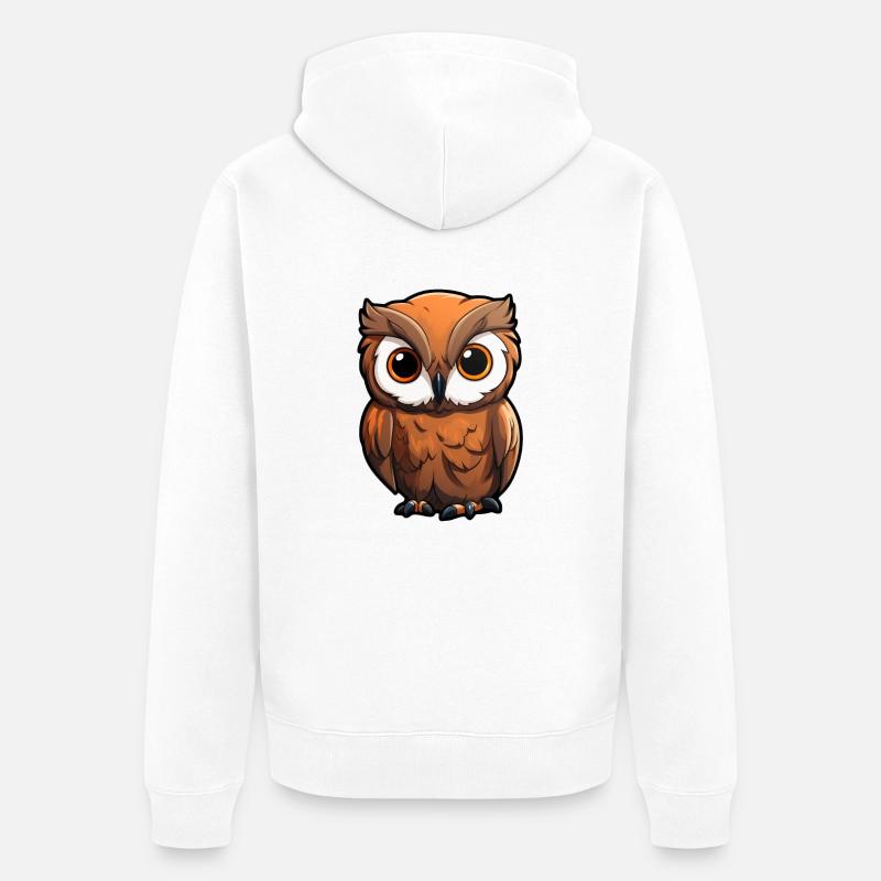 Bébé Hibou - Veste à capuche bio Premium Unisexe - blanc