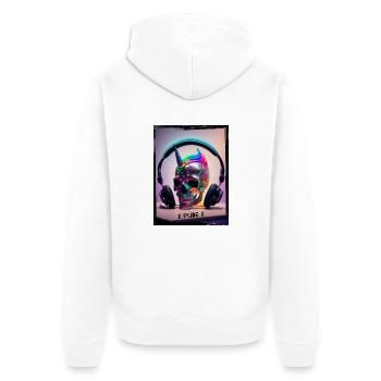 pride - Unisex Premium Bio Zip Hoodie - Weiß - Hinten - Thijin (182cm)