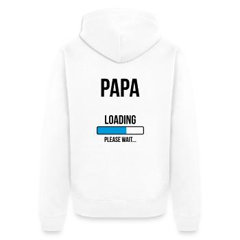 Futur Papa - à personnaliser - Veste à capuche bio Premium Unisexe - blanc - Dos - Thijin (182cm)