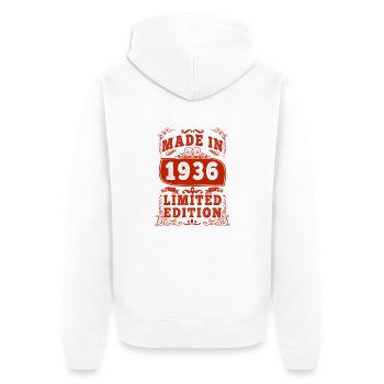 1936 Geburtstag 1936 Jahrgang 1936 Geburtstag - Unisex Premium Bio Zip Hoodie - Weiß - Hinten - Thijin (182cm)