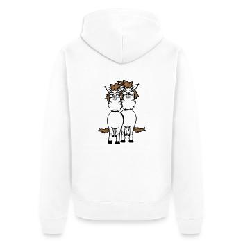2 Chevaux Couple Drôle Couple Fou Amoureux - Veste à capuche bio Premium Unisexe - blanc - Dos - Thijin (182cm)