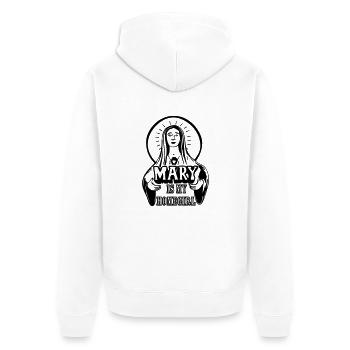 mary homegirl - Unisex Premium Organic Zip Hoodie - white - Back - Thijin (182cm)