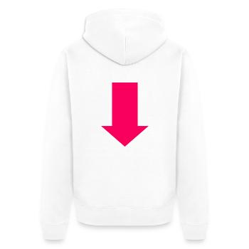 Pfeil - Unisex Premium Bio Zip Hoodie - Weiß - Hinten - Thijin (182cm)