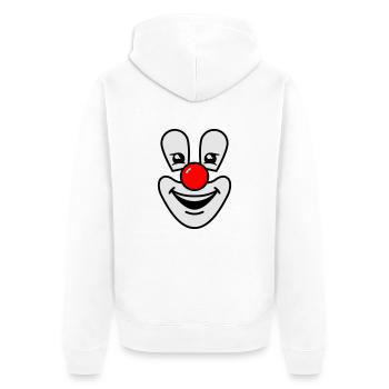 Clown - Unisex Premium Bio Zip Hoodie - Weiß - Hinten - Thijin (182cm)