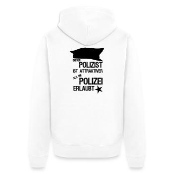 Attraktivster Polizist Polizei, Sprüche,Geschenk - Unisex Premium Bio Zip Hoodie - Weiß - Hinten - Thijin (182cm)