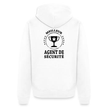 Agent de Sécurité - Veste à capuche bio Premium Unisexe - blanc - Dos - Thijin (182cm)