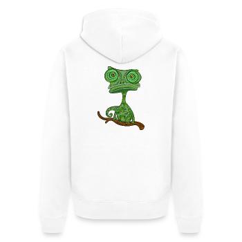chamaeleon tier exotisch - Unisex Premium Bio Zip Hoodie - Weiß - Hinten - Thijin (182cm)