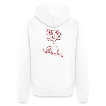 chamäleon tier exotisch - Unisex Premium Bio Zip Hoodie - Weiß - Hinten - Thijin (182cm)