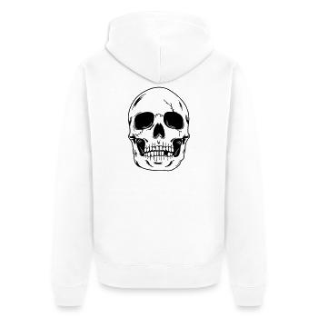 Skull head of skeleton - Unisex Premium Organic Zip Hoodie - white - Back - Thijin (182cm)